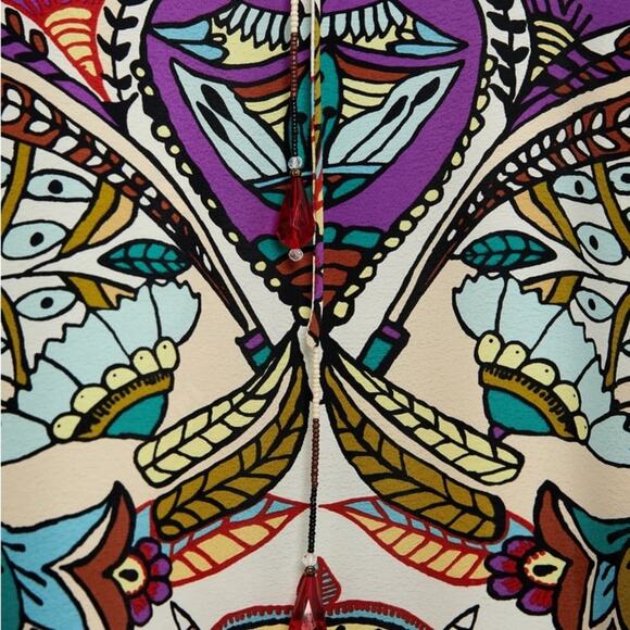 ZARA BLOGGER FAVORITE PRINTED MIDI DRESS MULTICOLORED - Picture 11 of 13